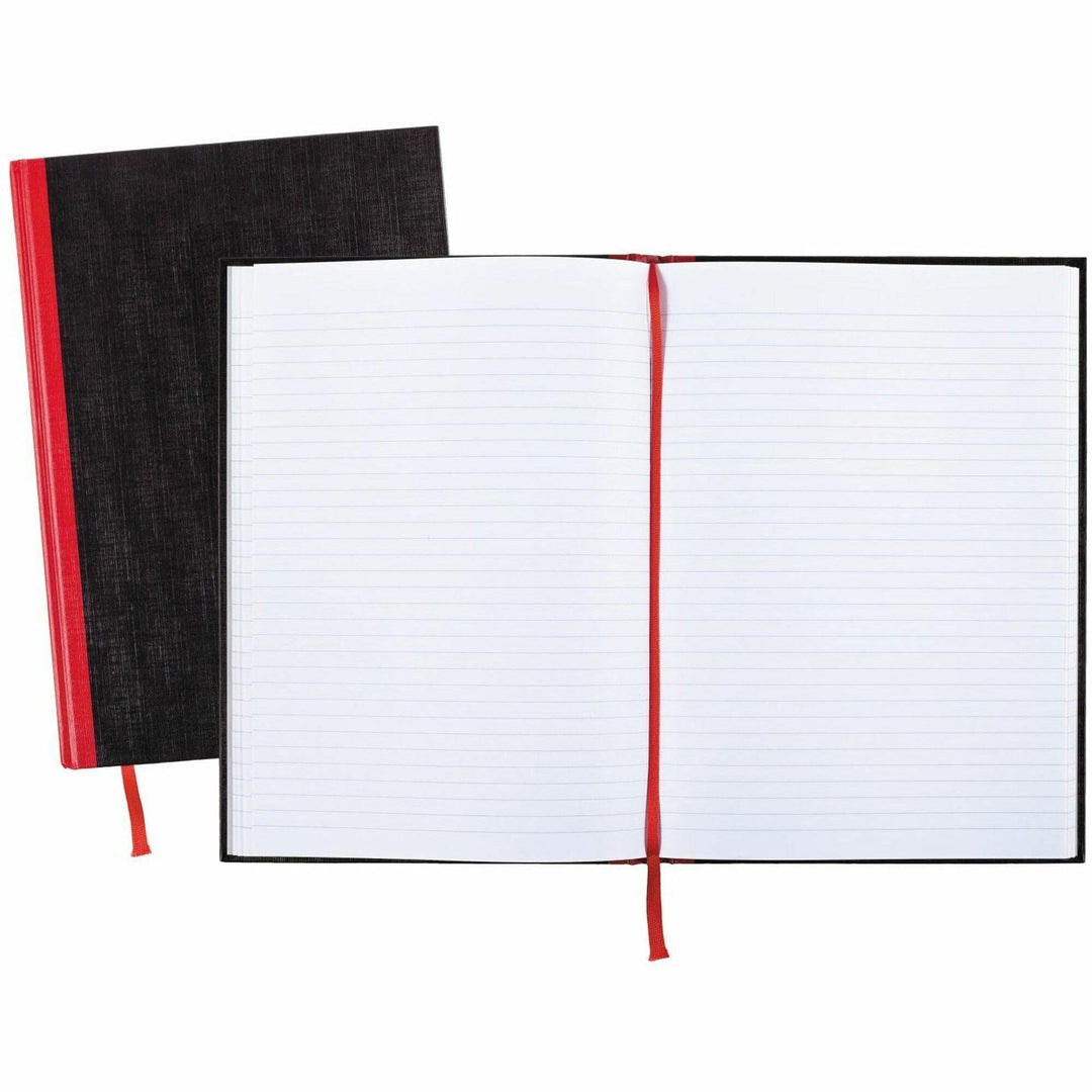 Black n&#39; Red Notebook, Business Journal, 11-3/4 x 8-1/4, 96 Sheets, Ruled, Optik Paper, Hardcover, Casebound, Black (D66174)