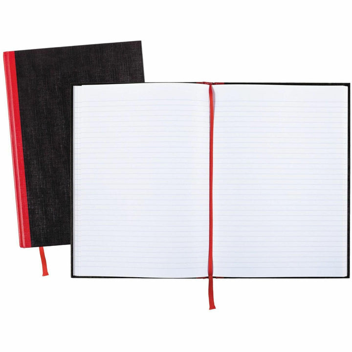 Black n&#39; Red Notebook, Business Journal, 11-3/4 x 8-1/4, 96 Sheets, Ruled, Optik Paper, Hardcover, Casebound, Black (D66174)