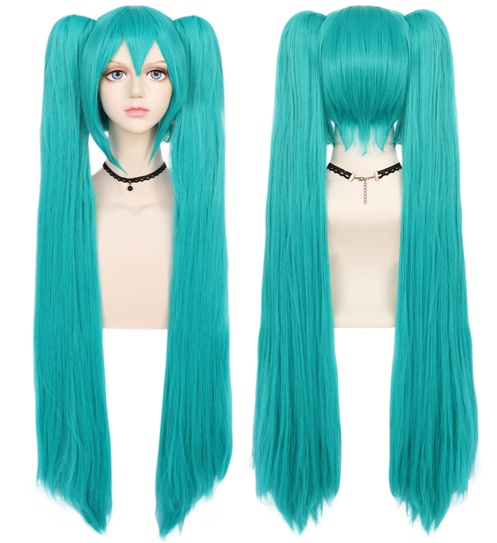 Anangelhair +Free Hair Cap 48inch 120 Cm Miku's Day Vocaloid Hatsune Miku Green Anime Cos Costume Cosplay Wig Hallowmas