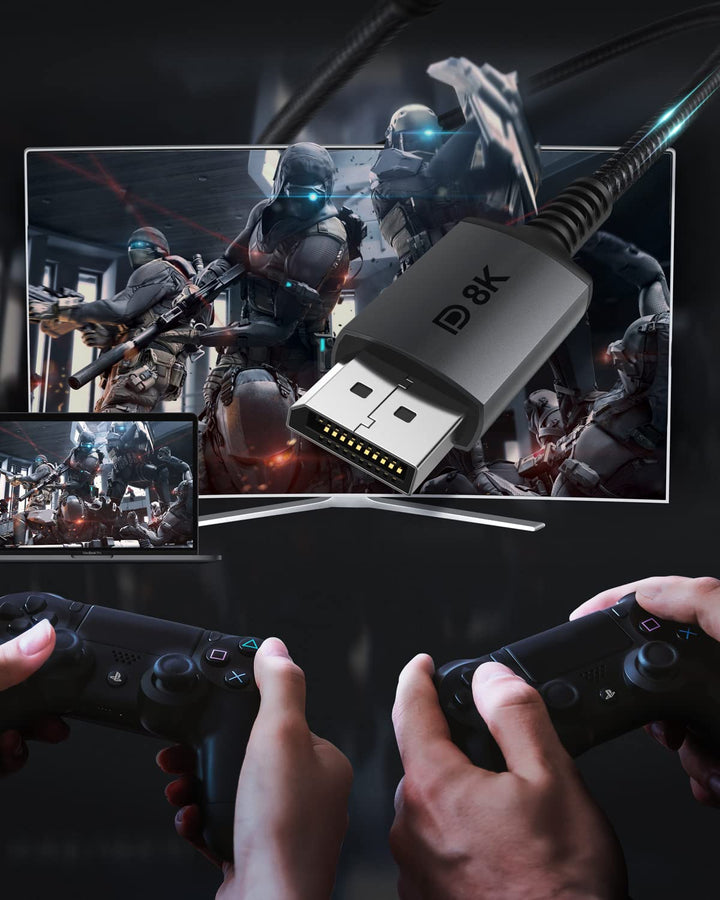 USB C to DisplayPort 1.4 8K Cable 1M / 3.3Ft Thunderbolt 3 to DisplayPort 4K@144Hz/120Hz 5K@60Hz 2K@240Hz HBR3 DP1.4 Adapter for 2021 MacBook Pro, M1 Mac Mini, Dell XPS