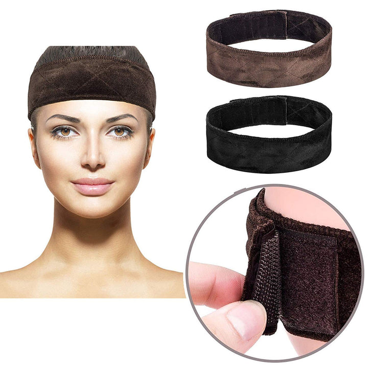 3pcs Velvet Wig Grip Headband Comfort Head Hair Band For Women Elastic Adjustable Hair Fasterner Gift for Mothers - Non Slip, Keeps Wig Secured Prevents Headaches &amp; Hair Loss, Cream + Brown + Black