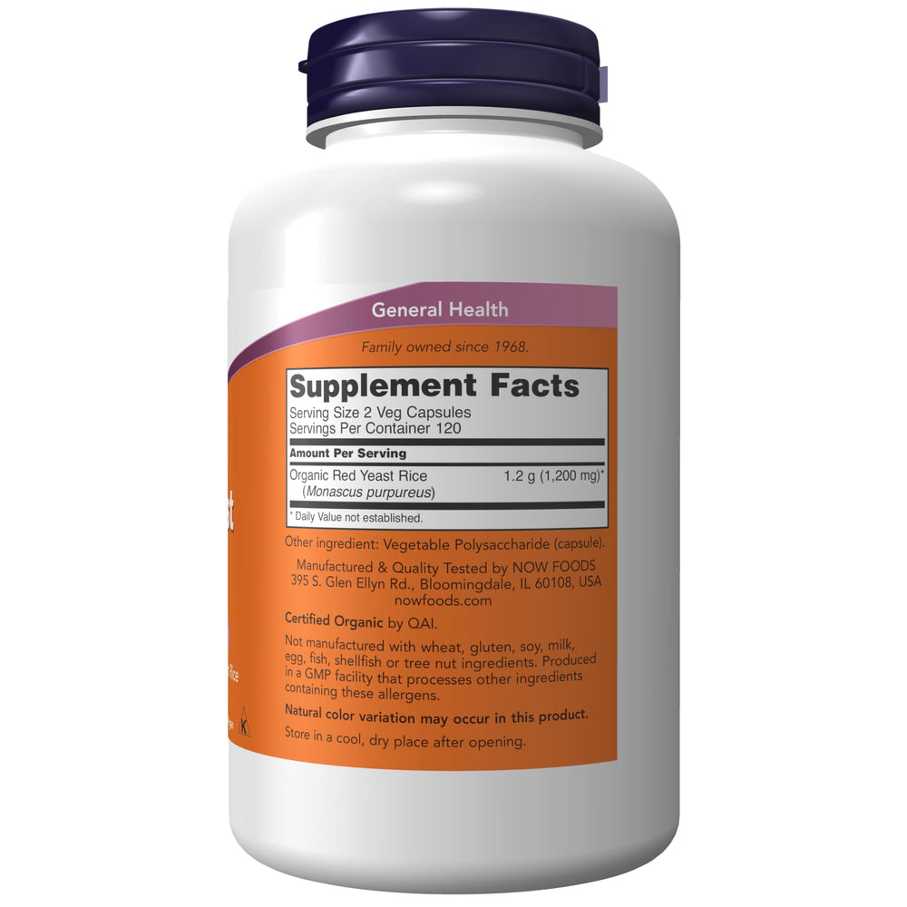 Supplements, Red Yeast Rice 600 mg, Made with Organic Red Yeast Rice, 240 Veg Capsules