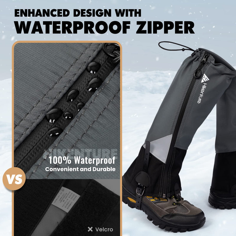 Gaiters for Hiking Waterproof, Leg Gaiters with Upgraded Zipper Design, Lightweight Shoe Gaiters for Men Women, Dirt-Proof Ripstop Hiking Gaiters, Breathable Boot Gators for Hunting
