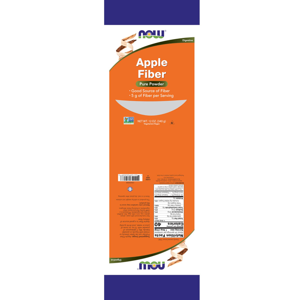 NOW Supplements, Pure Apple Fiber Powder with Apple Pec
