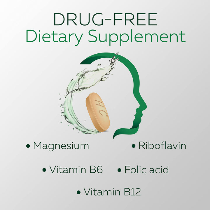 Head Care Proactive Health with Magnesium, Riboflavin, Vitamin B6, Folic Acid and Vitamin B12, Dietary Supplement Supports Head Health and Comfort Daily – 110 Count