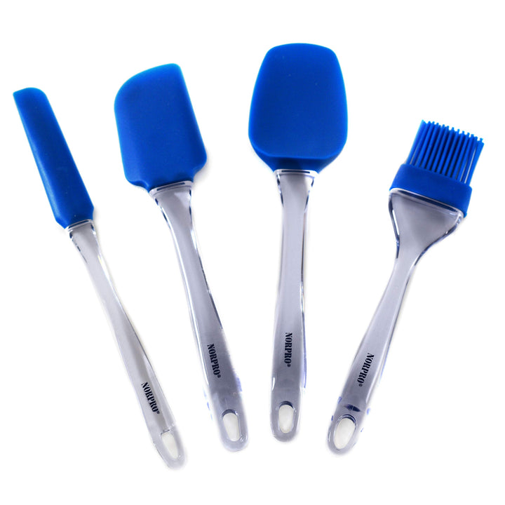 Norpro Silicone Jar/Icing Spatula, Blue, 10.5in/26.5cm,