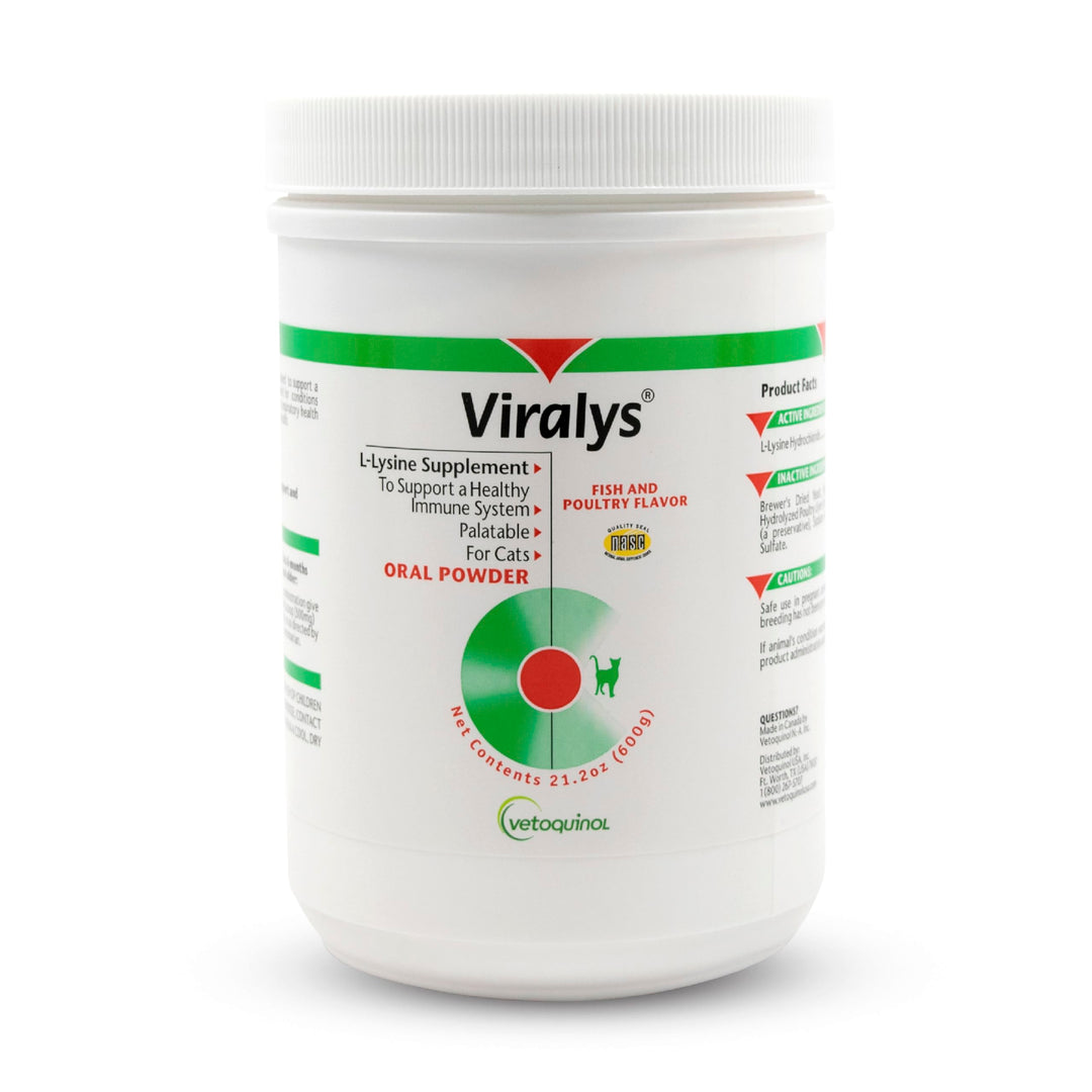 Viralys Daily L-Lysine Powder for Cats and Kittens, Fish Flavored Lysine Supplement for Cats and Kittens to Support Immune Health, Normal Eye Function and Respiratory Health, 600gm