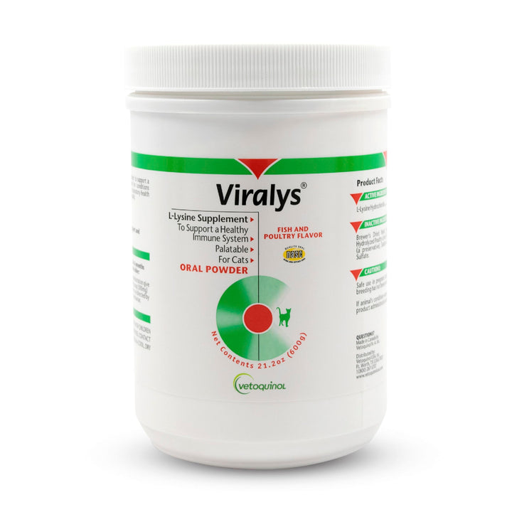 Viralys Daily L-Lysine Powder for Cats and Kittens, Fish Flavored Lysine Supplement for Cats and Kittens to Support Immune Health, Normal Eye Function and Respiratory Health, 600gm