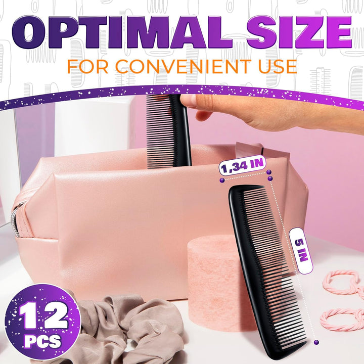 Buorsa Pack of 12 Quality Pocket Hair Comb Beard &amp; Mustache Combs for Men&#39;s Hair Beard Mustache.