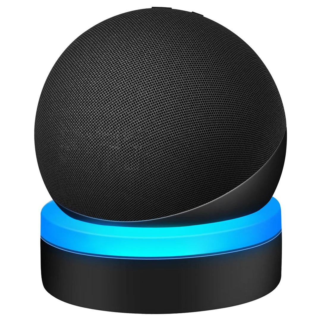 Table Holder for Echo Dot 4th/5th Generation, Desktop Stand Mount for Echo Dot 4th/5th Gen, Base Bracket with Light Guide, Dot Accessories with Built-in Cable Management, Black