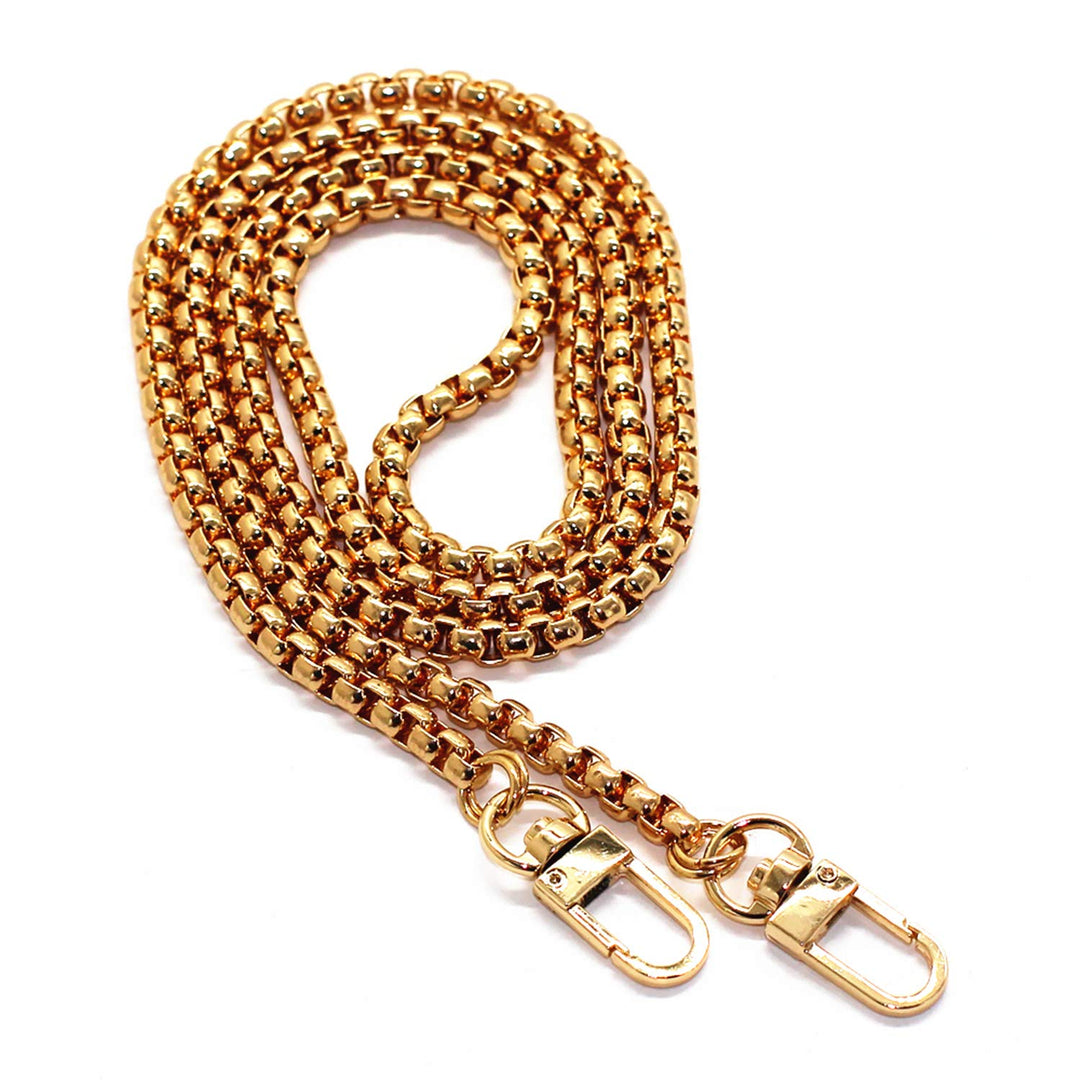 Iron Box Chain Strap Handbag Chains Purse Chain Straps Shoulder Cross Body Replacement Straps with Metal Buckles (Gold, 31.5)