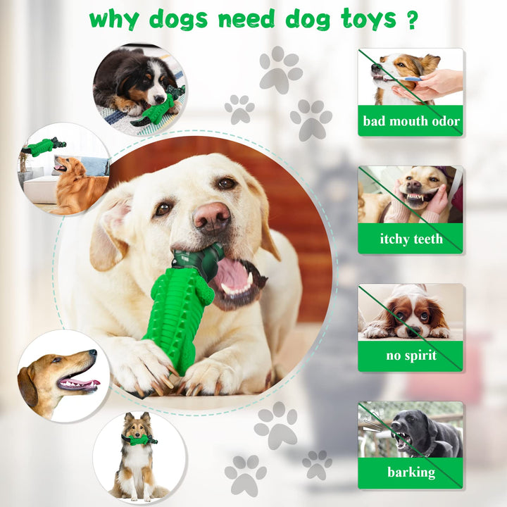 Dog Chew Toys for Aggressive Chewers - Indestructible Dog Toy to Reduce Pet Anxiety and Boredom for Small, Medium, Large Breed