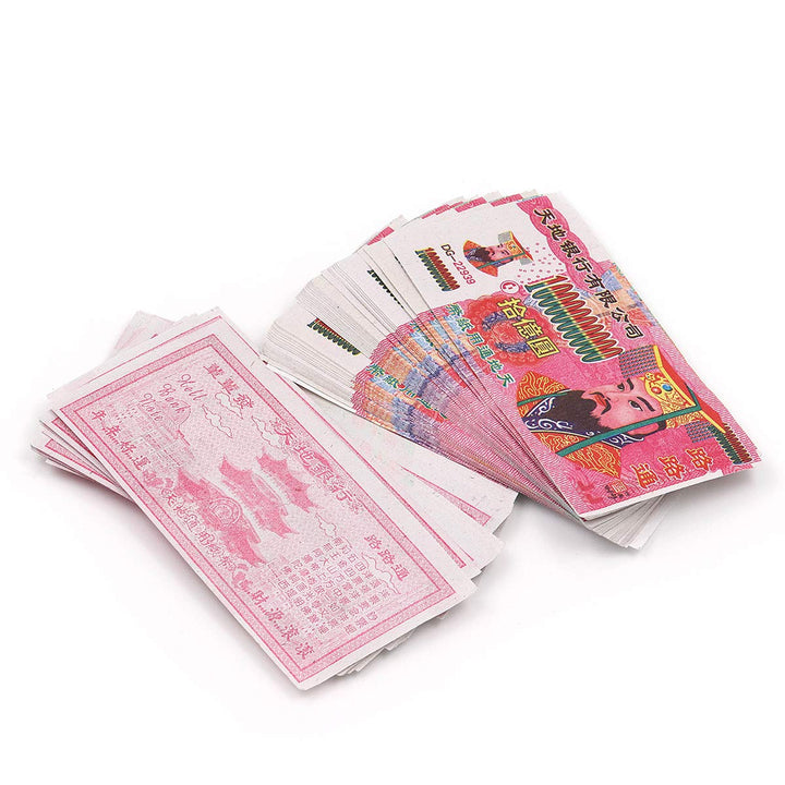 Ancestor Money Joss Paper to Burn 500 Pcs Jade Emperor Hell Bank Notes Sacrificial Offerings, Strengthen Connection with Your Ancestor, Bring Good Fortune (Pack of 500)