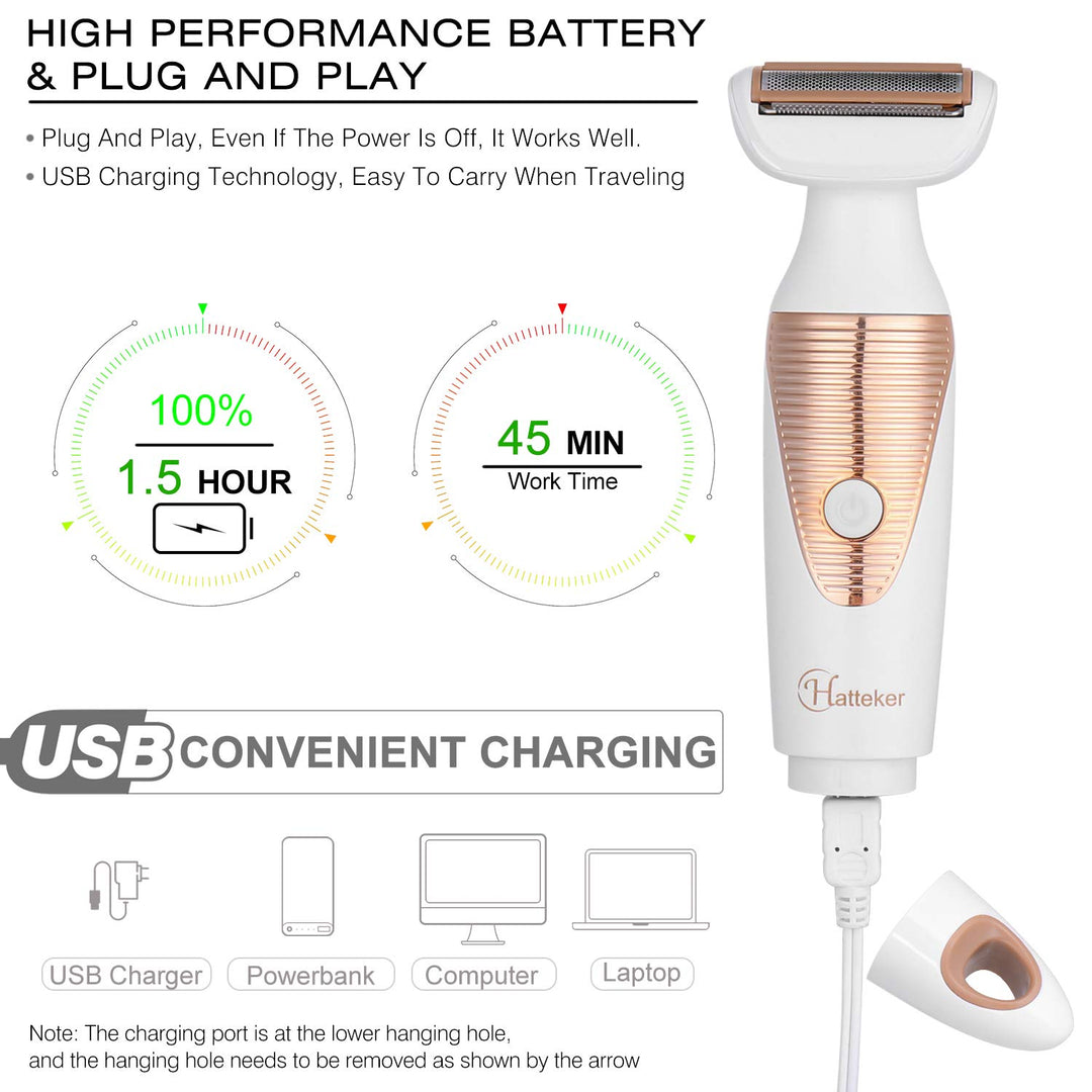 Hatteker 6 in 1 Electric Razor Foil Shaver for Women Ha