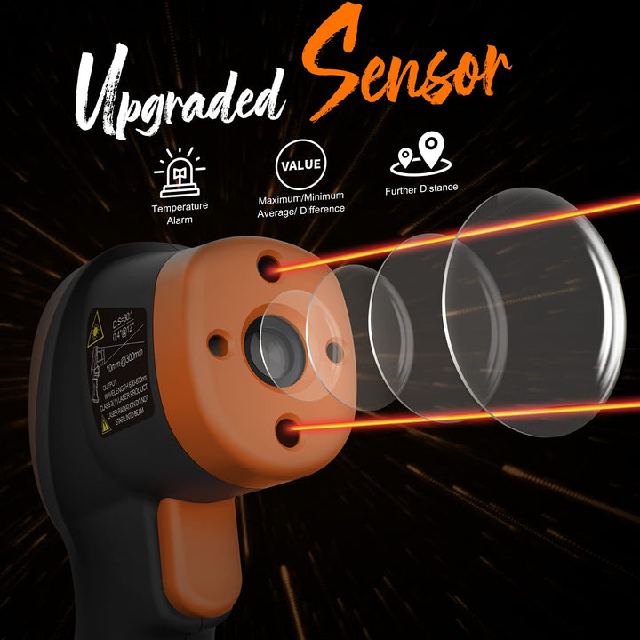 High Temperature Infrared Thermometer, Digital IR Pyrometer 30:1 Measure Temp -58~2732, Dual Laser Industrial Termómetro Handheld AI-1500 for HVAC Kilning Casting Pottery Forge