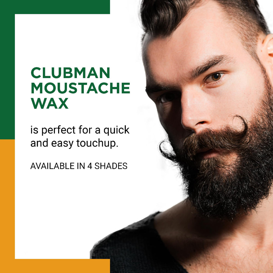 Clubman Pinaud Moustache Wax with Free Brush/Comb Applicator, Neutral, 0.5-Ounce (Pack of 3)