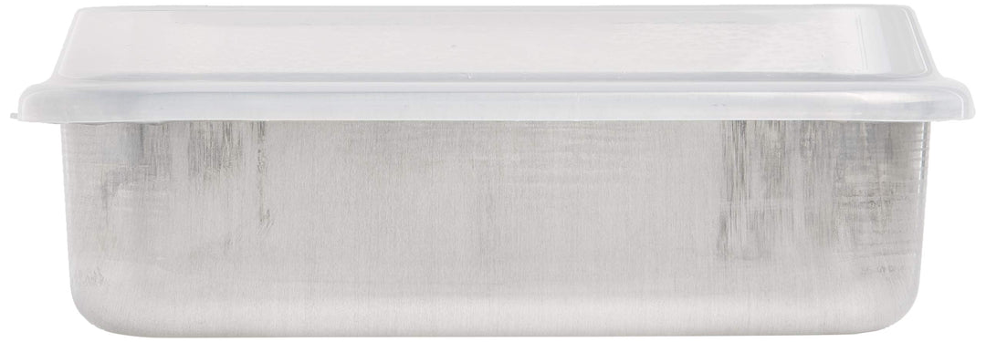 Natural Aluminum Commercial Square Cake Pan with Lid, Exterior 9.88 x 9.88 Inches