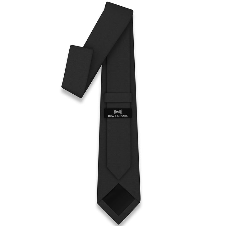 Black Tie Premium Mens Standard Gabardine Matt Necktie Tuxedo Classic Black Premium Corbatas-Produced (Black, Standard 2.75)