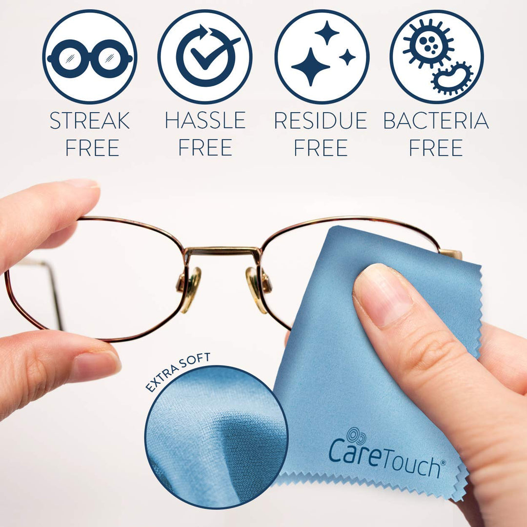 Care Touch Eyeglass Cleaning Cloth - 6 Pack of Microfib