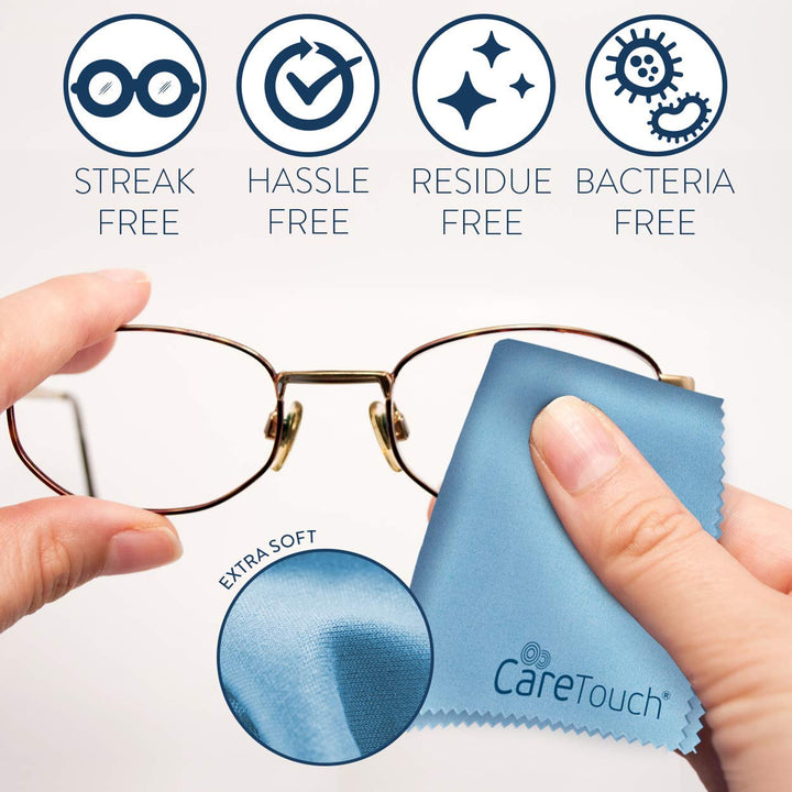 Care Touch Eyeglass Cleaning Cloth - 6 Pack of Microfib