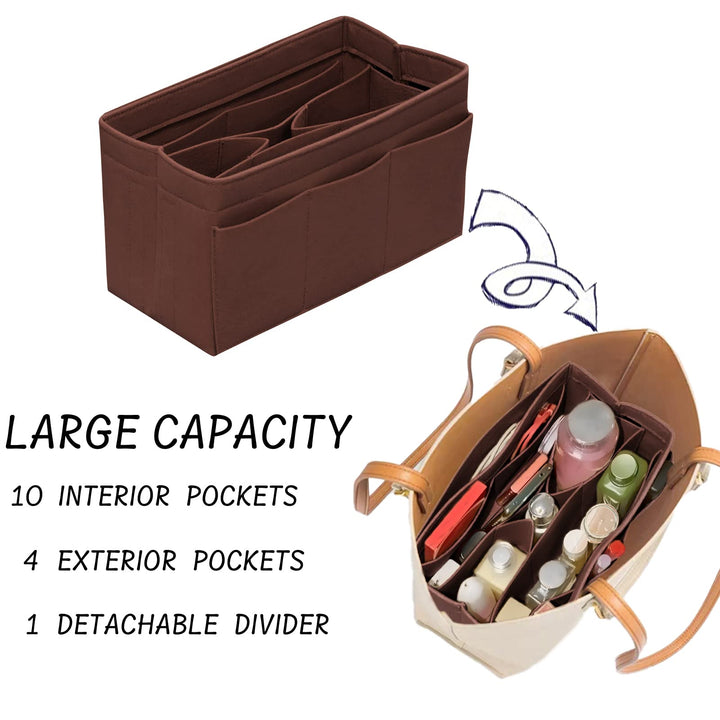 DailyPlus Purse Organizer Insert Felt Bag Organizer Han