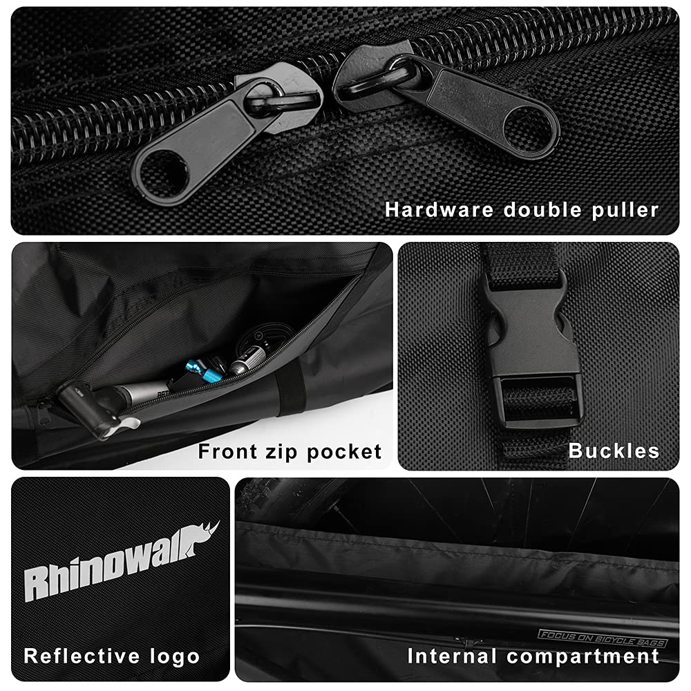 Rhinowalk Folding Bike Carry Bag 26 Inch Thick Bicycle Transport Storage Case Bike Travel Bag for Air Travel,Transport,Shipping Professional Cycling Accessories