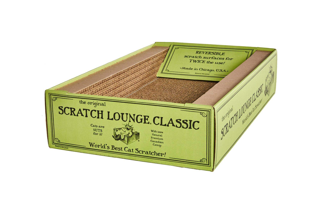 Scratch Lounge Cardboard Cat Scratcher &amp; Lounger for Large Cats - XL 13x22 with Reversible Floor &amp; Catnip - Heavy Duty Durable Bed Lasts 10x Longer Than Conventional Scratchers