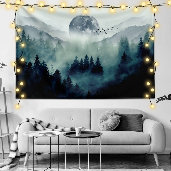 Sun Moon Tapestry Stars Space Constellation Tapestry Psychedelic Black and White Tapestries,for Bedroom Aesthetic living Home Room Decor Wall Tapestry (40 inch x 60 inch , B1)