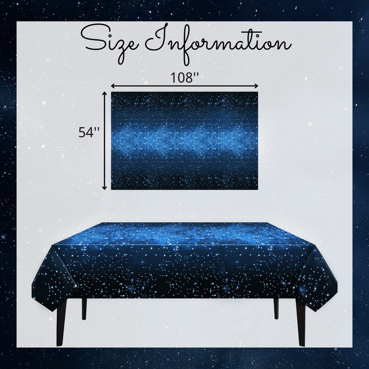 2 Pack Space Tablecloth for Party Supplies - Table Covers for Space Galaxy Stars Theme Party Decoration for Birthday Home, Starry Night Tablecloth for Kids Solar System Star Tablecloth (54* 108)