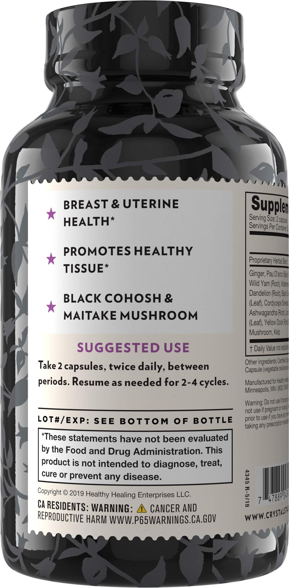 Fibro Defense, 60 Capsules, Black Cohosh, Breast & Uterine Health Between Periods, Gluten Free, Non-GMO