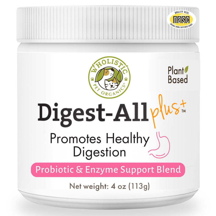 Wholistic Digest-All Plus Probiotics for Dogs with Digestive Enzymes - 4 Oz - Cat Probiotics for Digestive Health - Dog Probiotics for Digestive Health Supplement Powder for Homemade Food