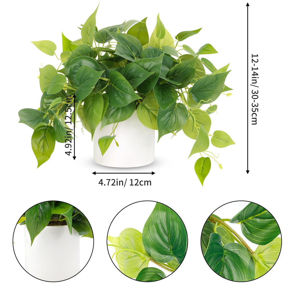 JPSOR Fake Plants Indoor with Ceramic Pots, Artificial 