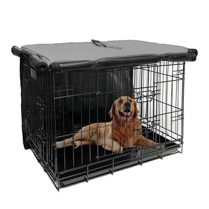 42 Inch Dog Crate Cover Dog Kennel Cover, Large XL Dog Crate for Large Dogs Wire Dog Cage with1 2 3 Doors, Waterproof 600D Oxford Fabric Indoor/Outdoor Gray