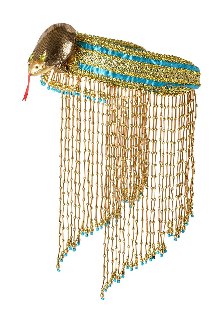 Forum Novelties Womens Egyptian Costume Accessory Asp Snake Beaded Headpiece Party Supplies, Gold, One Size US