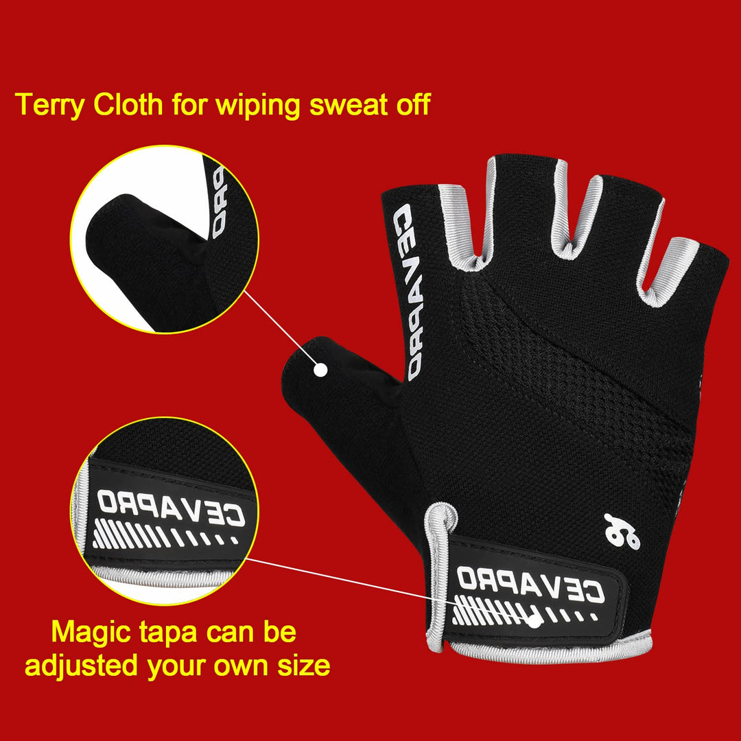 Cycling Gloves Bike Gloves for Men/Women Mountain Road Bike Gloves Fingerless Gloves MTB Bicycle Gloves with Anti Slip Shock-Absorbing Pad-for Cycling/Workout/Motorcycle/Gym/Training/Outdoor