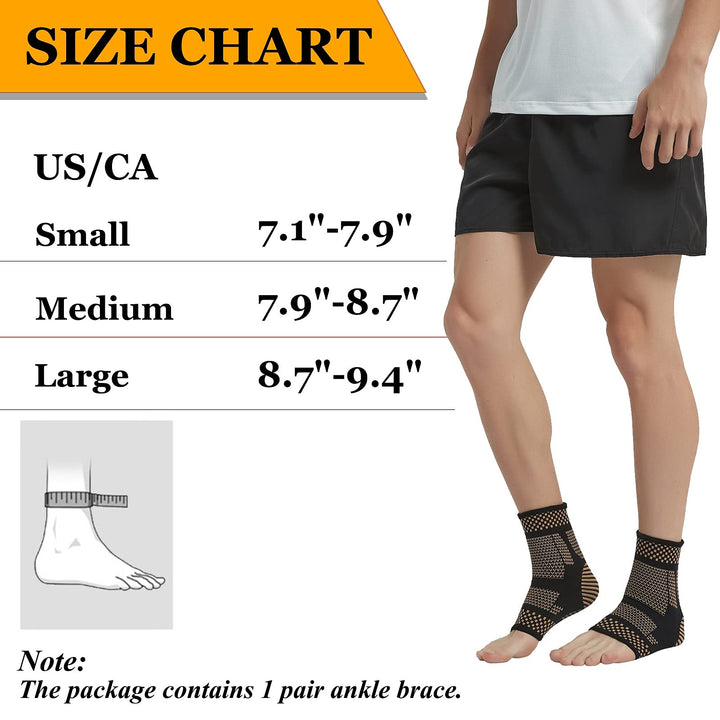 Copper Infused Ankle Braces Compression Sleeves Foot Su