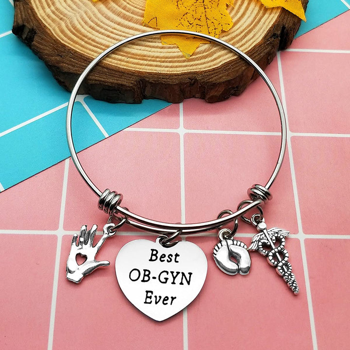 OB-GYN Gift Appreciation Gift for OBGYN Bracelet Best OB-GYN Ever Bangle Thank You Gift for OBGYN Jewelry Obstetrician Gynecologist Gift Baby Delivery Doctor Nurse Gift Midwife Gifts Doula Nurse Gifts