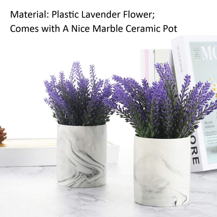 Artificial Flower Potted Lavender Purple Fake Flowers Faux Lavenders in Pots for Home Decor Party Wedding Garden Office Patio Decoration
