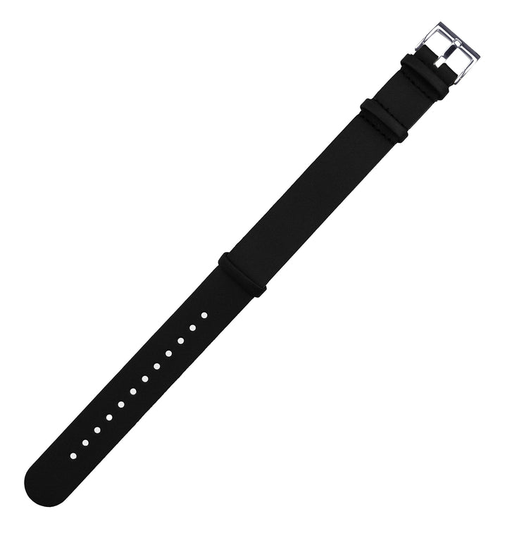 22mm Black Standard Length - BARTON Leather NATO® Style Watch Straps