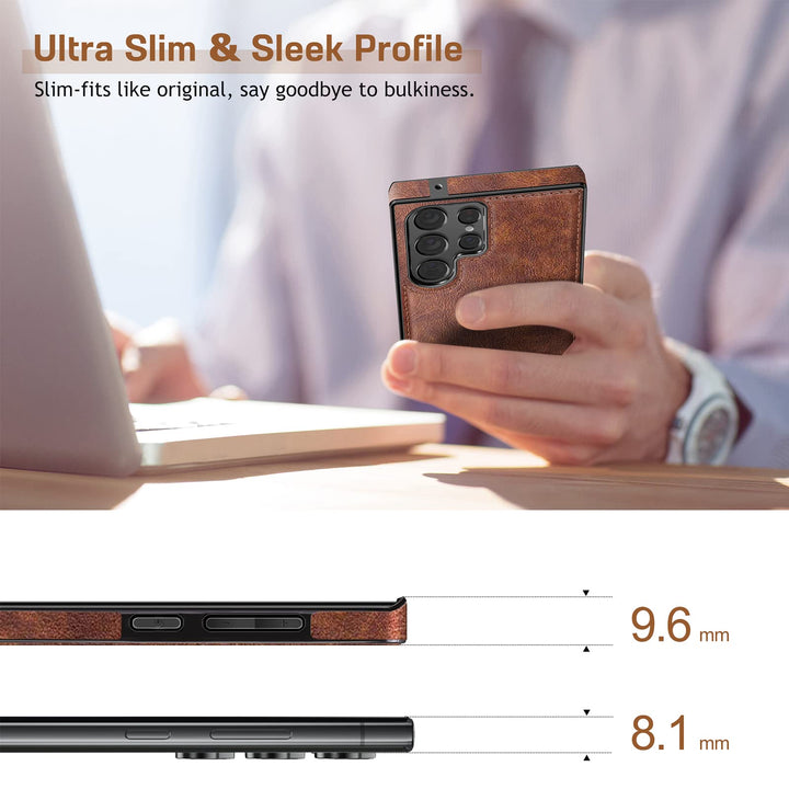 LOHASIC for Galaxy S23 Ultra Case, Premium Leather Luxu
