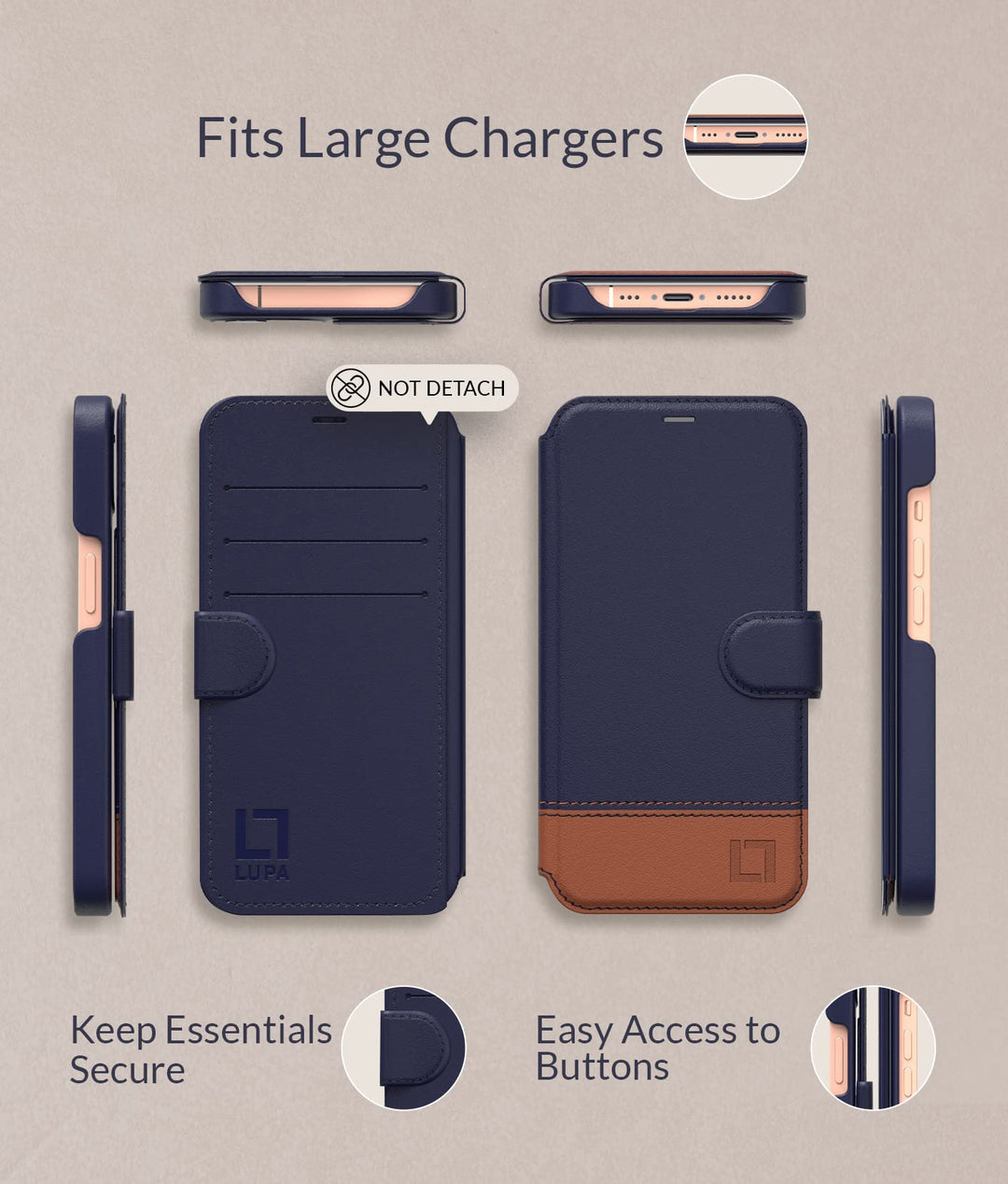 iPhone 13 Mini Wallet Case - Case with Card Holder - [Slim + Durable] for Women and Men - iPhone 13 Mini Flip Cell Phone case - Faux Leather - Folio Cover - Desert Sky