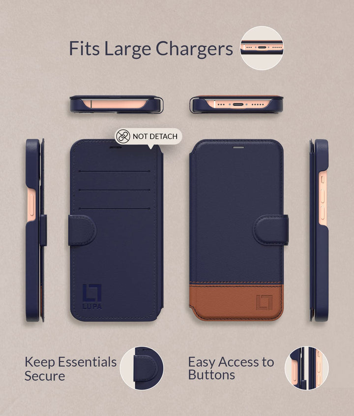 iPhone 13 Mini Wallet Case - Case with Card Holder - [Slim + Durable] for Women and Men - iPhone 13 Mini Flip Cell Phone case - Faux Leather - Folio Cover - Desert Sky