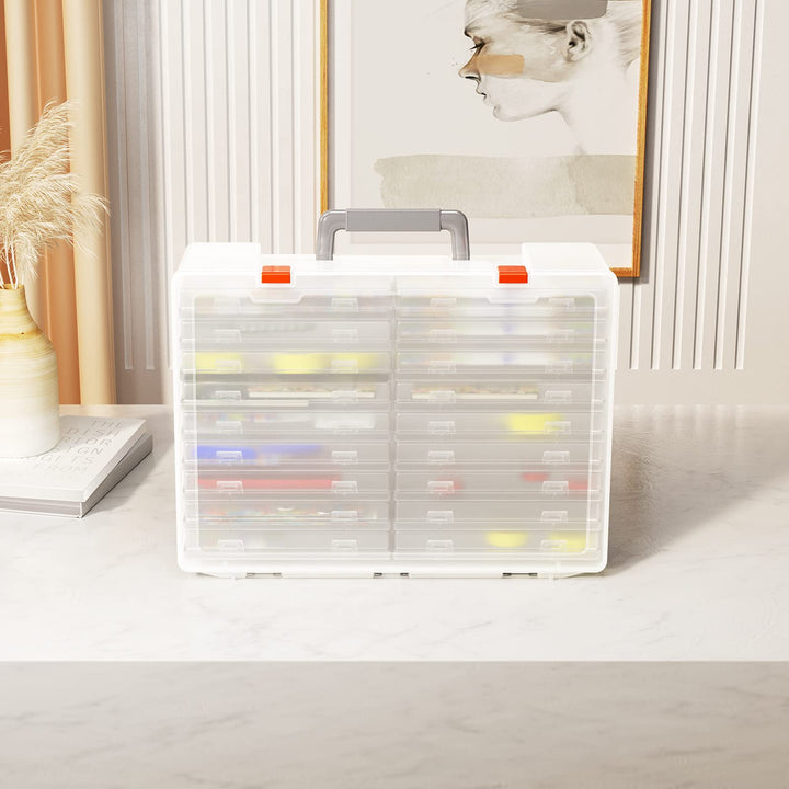 Photo Storage Box 4x6 Pictures, 18 Inner Seed Storage Organizer Extra Large, Photo Organizers Keeper Photo Cases Picture Storage (White)