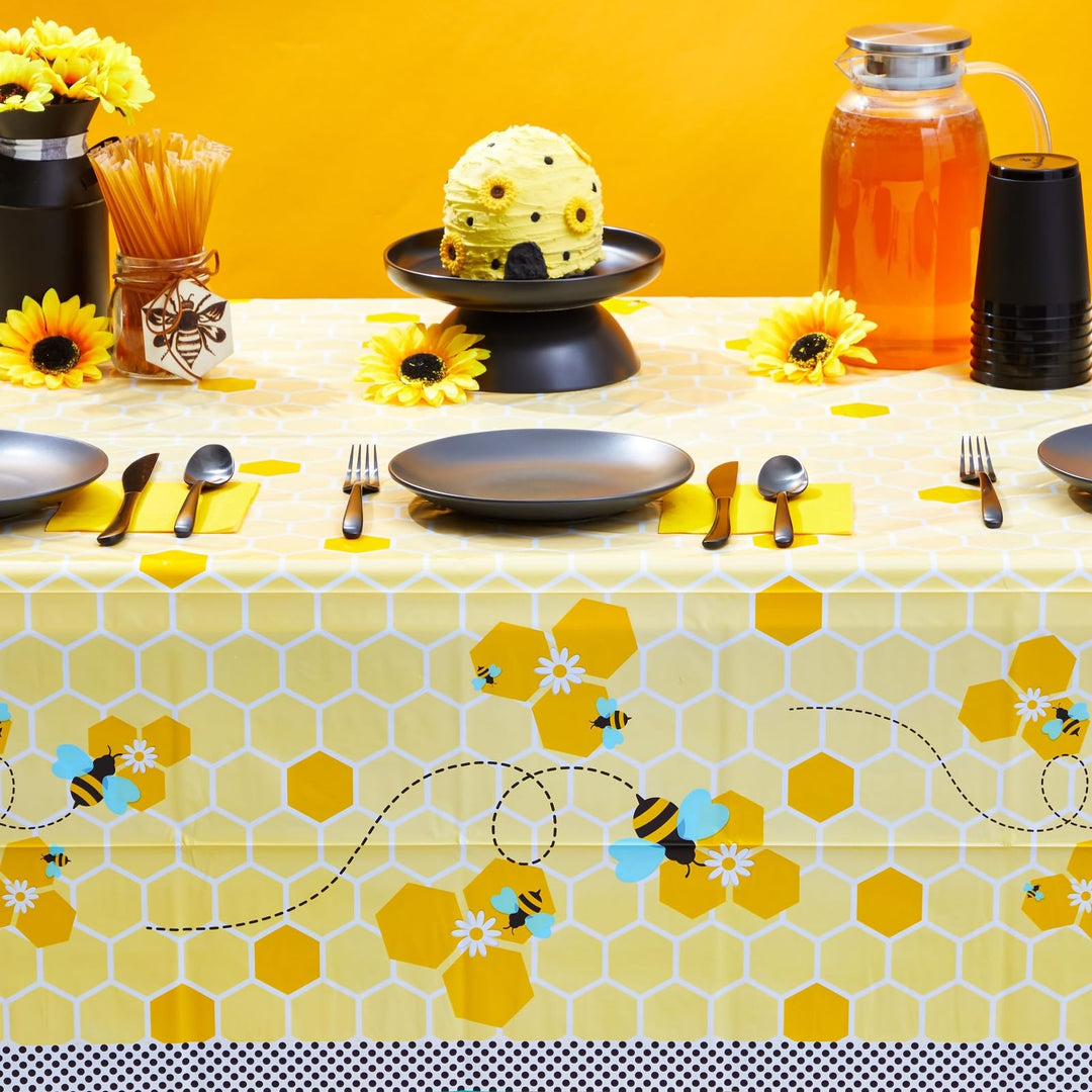 Bee Party Table Covers (54 x 108 in, 3 Pack)