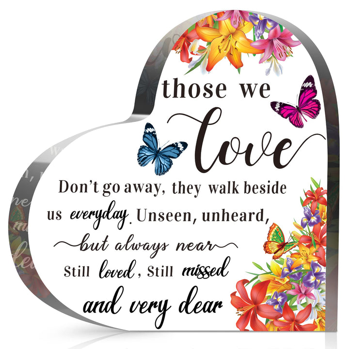Sympathy Bereavement Gift Acrylic Heart Memorial Gift for Loss of Loved One Sympathy Condolence Grief Table Decor Gift Sympathy Gift for Christmas Remembrance Decor(4 x 4 x 0.4 Inch)