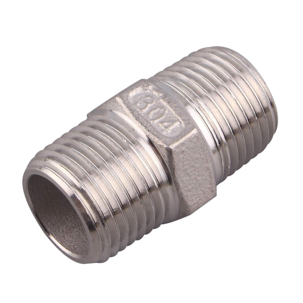 Hex Nipple 1/2 Inch Male NPT - DERPIPE Stainless Steel 