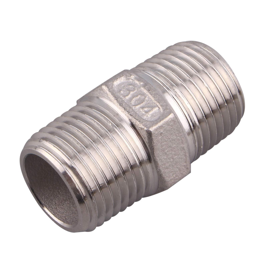 Hex Nipple 1/2 Inch Male NPT - DERPIPE Stainless Steel 