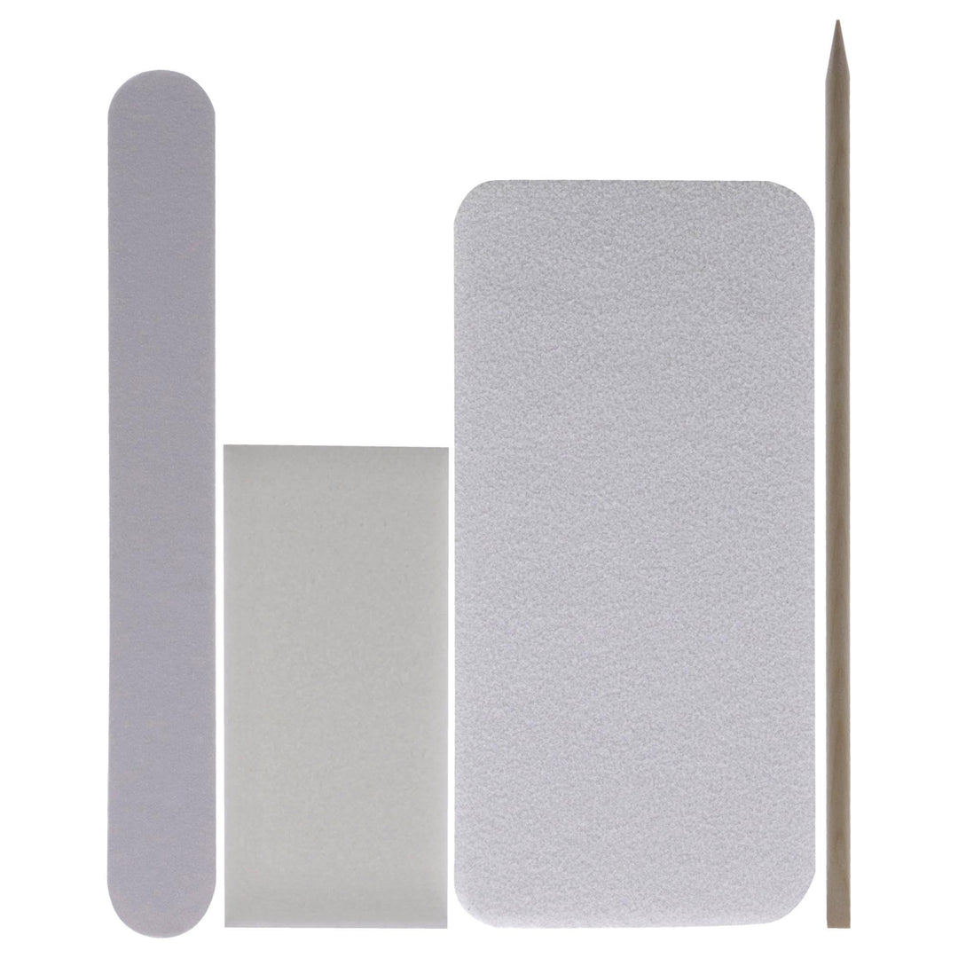 - Pedicure Client Guard Disposable Pro Pack - for Women - Birchwood Stick, Nail File, Large Heel Buffer, Nail Buffer - 4 Pc