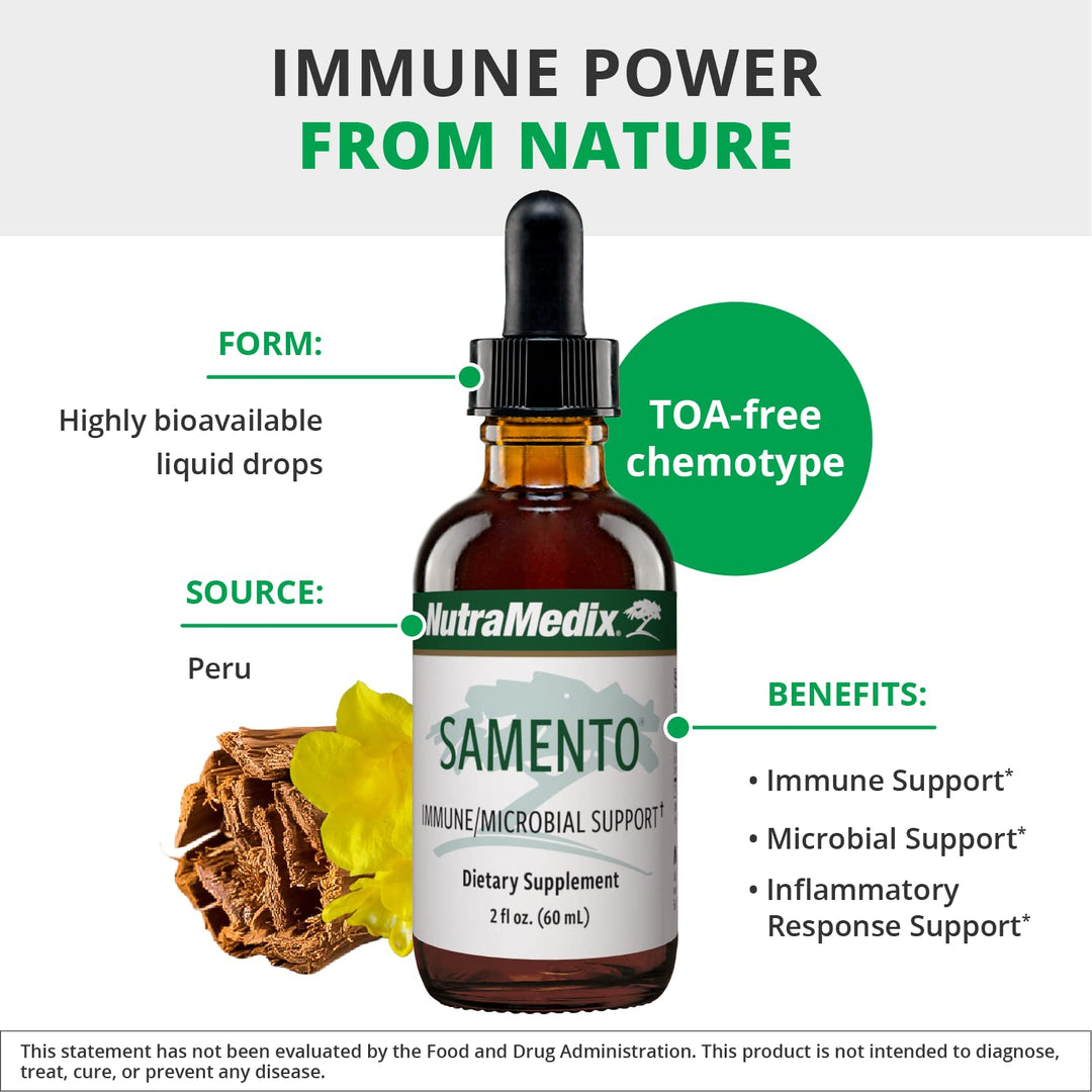 Samento Cat&#39;s Claw Tincture - Peruvian Cat&#39;s Claw Extract for Immune, Brain, Antioxidant, Cardiovascular &amp; Microbial Support - Bioavailable Herbal Supplements from Nature (1oz / 30ml)