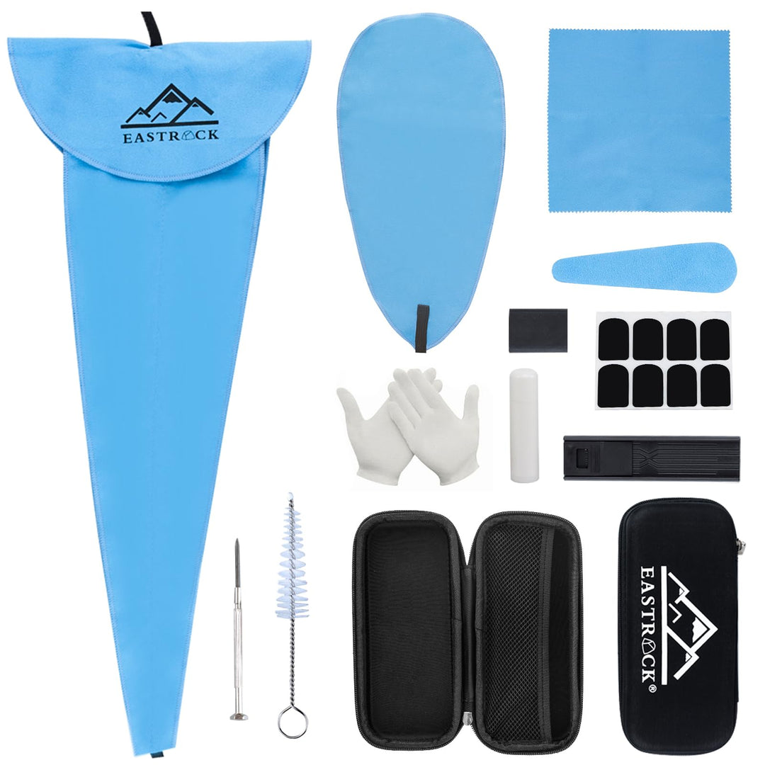 Saxophone Cleaning Kit with EVA Case for Alto Tenor Sax Clarinet Flute and other Wind &amp; Woodwind Struments,Including Sax Cleaning Swab(4pcs),Mouthpiece Brush